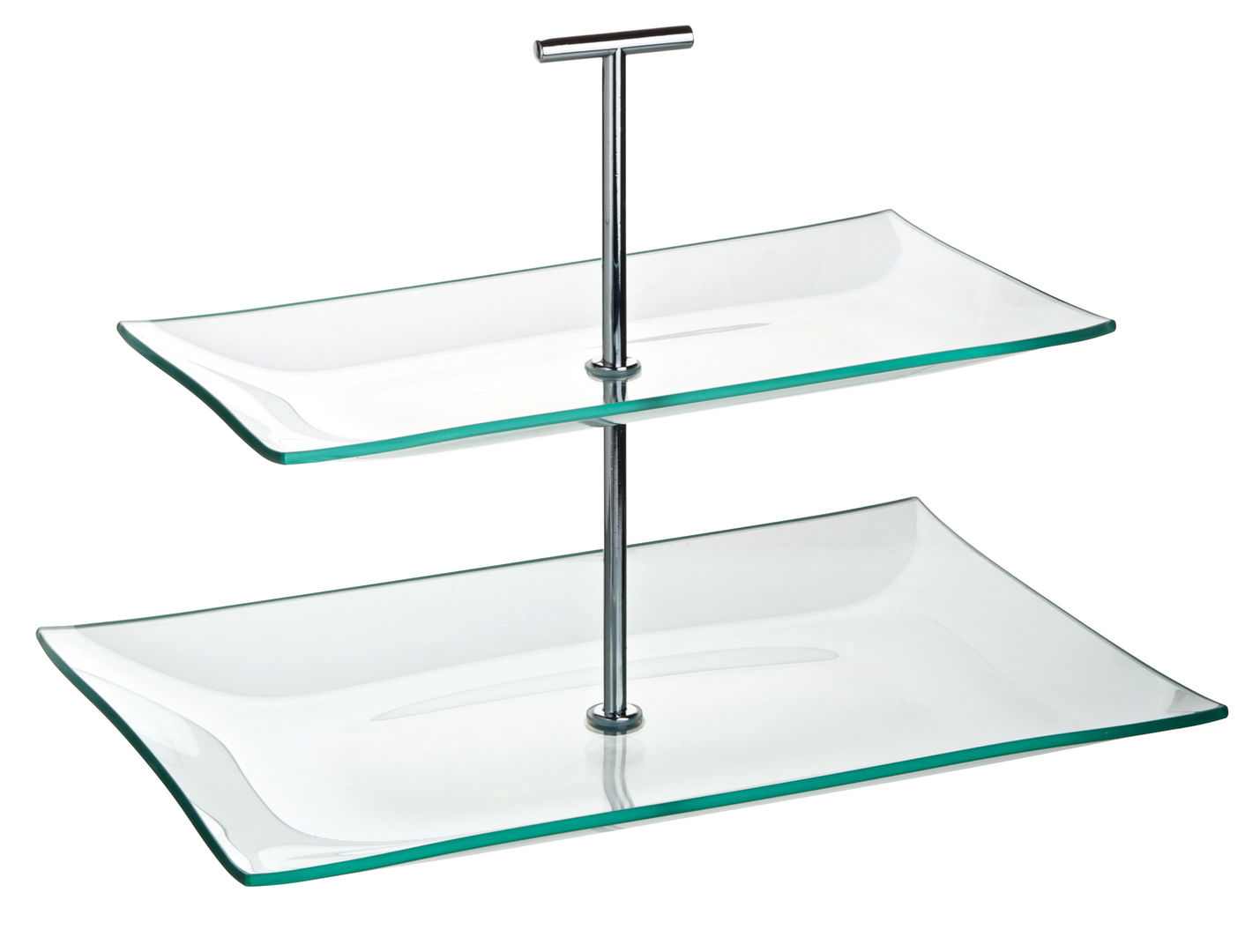 Aura 2 Tiered Rectangular Glass Plate 11.75 x 8